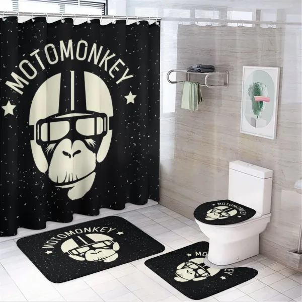 Alien Monkey Sign on a shower curtain