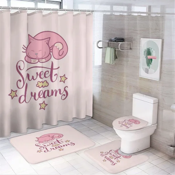 Cartoon Cat Stars on a shower curtain