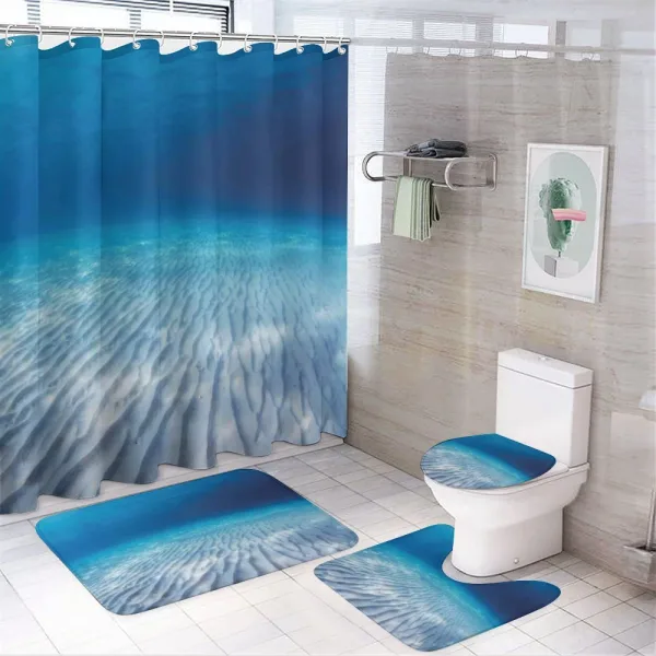 Clear Water and Waves on a shower curtain