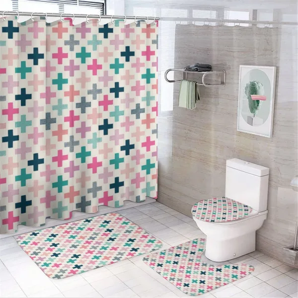 Colorful Hipster on a shower curtain