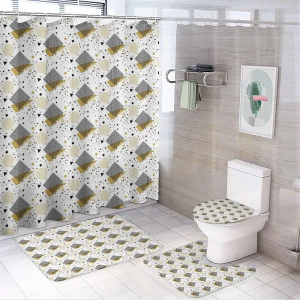 Geometric Arrangement on a shower curtain
