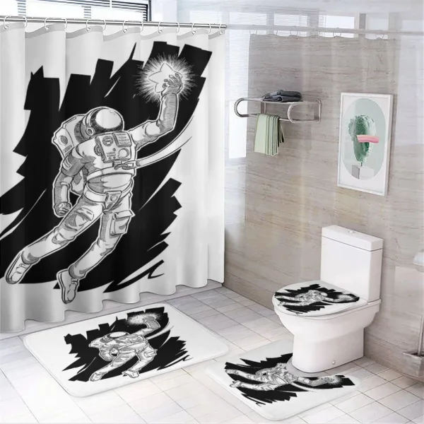 Grabbing Star Sketch on a shower curtain