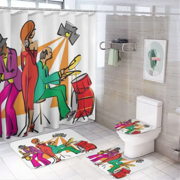 Jazz Band on Stage on a shower curtain