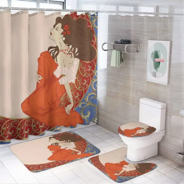 Lady Antique Dress on a shower curtain