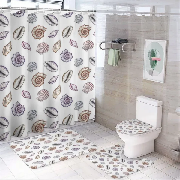 Marine Nautical Ornaments on a shower curtain