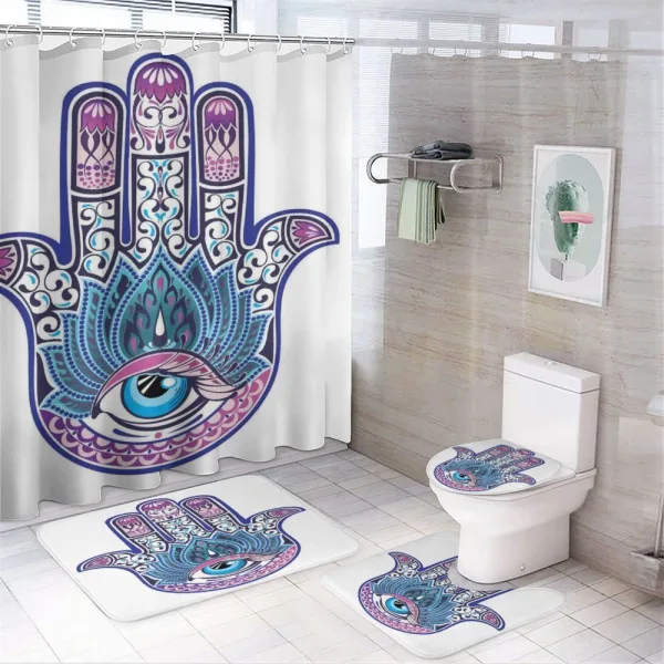 Ottoman Paisleys Swirl Motifs on a shower curtain