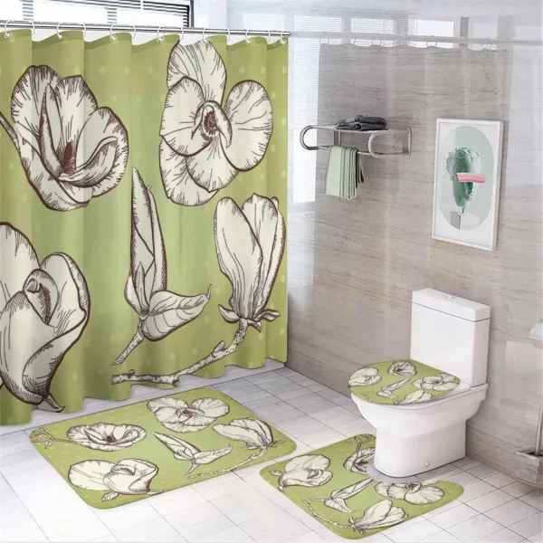 Polka Dotted Pattern on a shower curtain