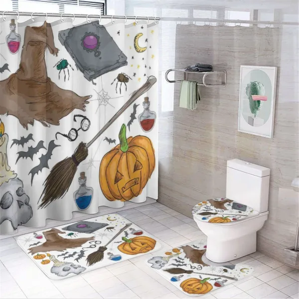 Pumpkin Skull on a shower curtain