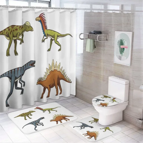 Reptile Fossils Animals on a shower curtain