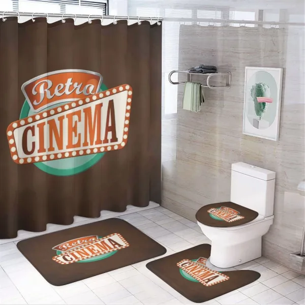 Retro Cinema on a shower curtain