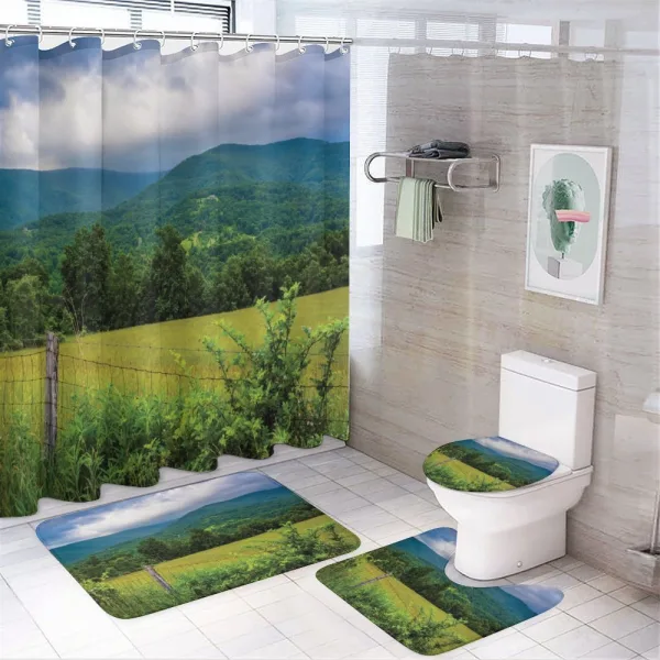 Rural Old Fence Photo on a shower curtain