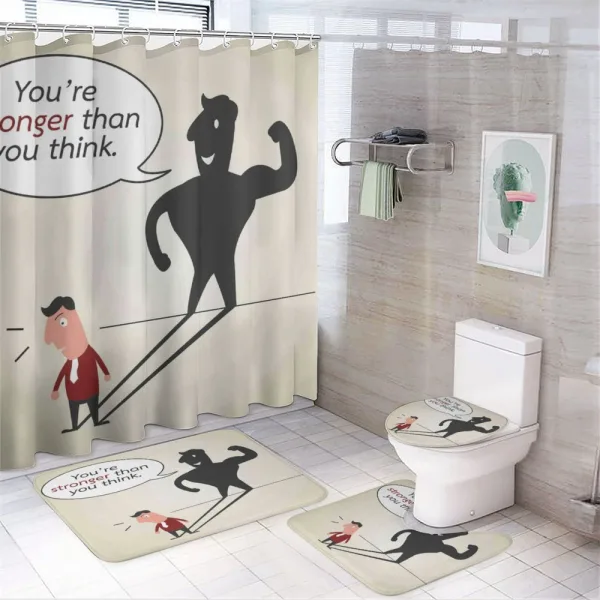 Shadow of a Man Comic Style on a shower curtain