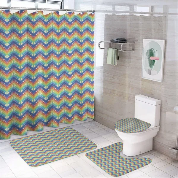 Tribal Chevron Art on a shower curtain