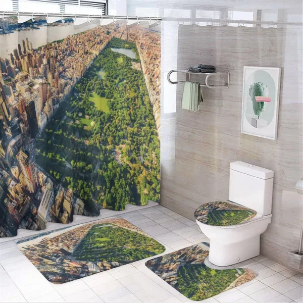 Central Park View on a shower curtain