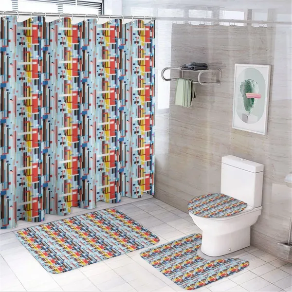 Colorful Digital Stripes on a shower curtain