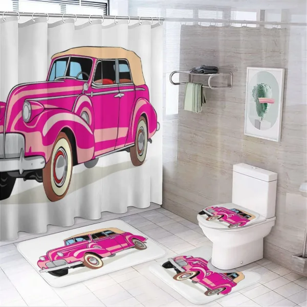 Convertible from Fifties on a shower curtain
