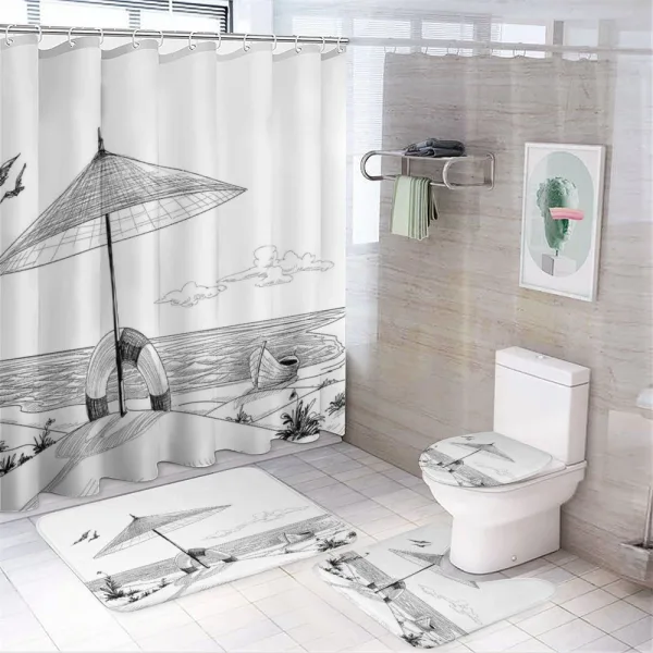 Doodle Sketch Pattern on a shower curtain