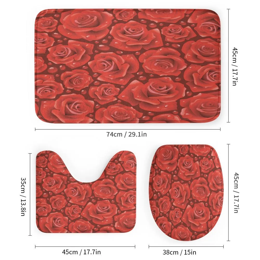 Red Roses Water Rain Drops — Detail 1