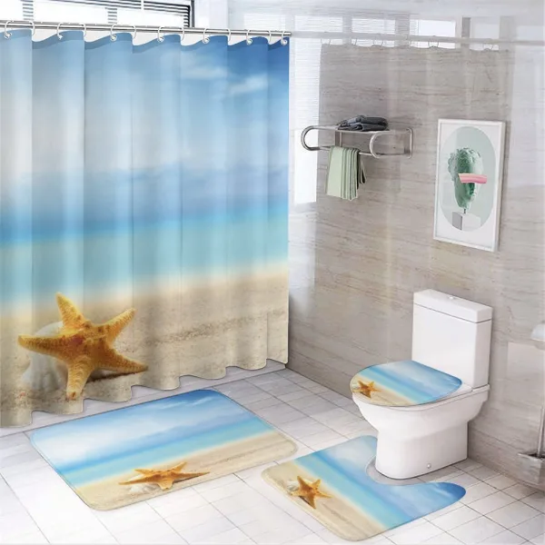 Scallop Sea Star on a shower curtain