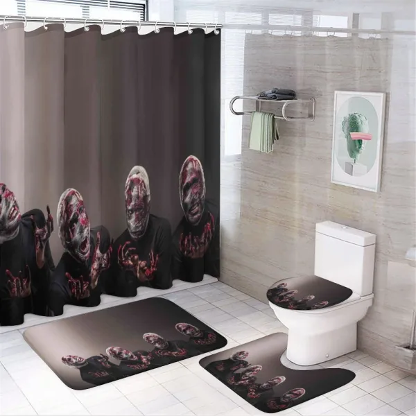 Screaming Scary Zombies on a shower curtain