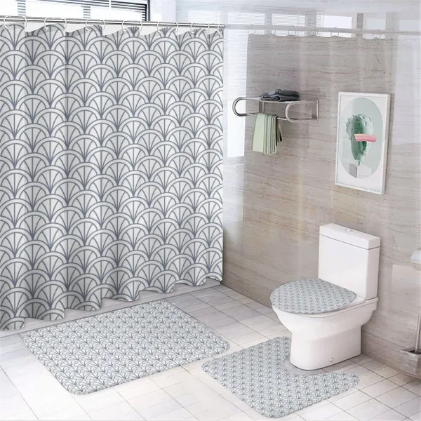 Seigaiha Pattern on a shower curtain