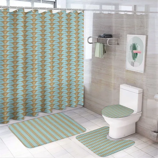 Sketchy Pattern Bull Head on a shower curtain