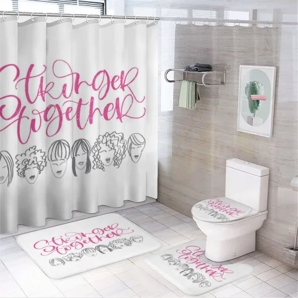Stronger Together Sketch on a shower curtain