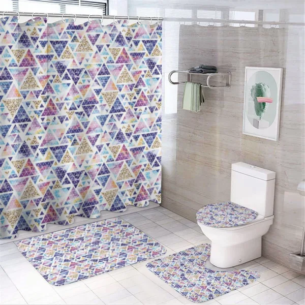 Triangular Space Art on a shower curtain