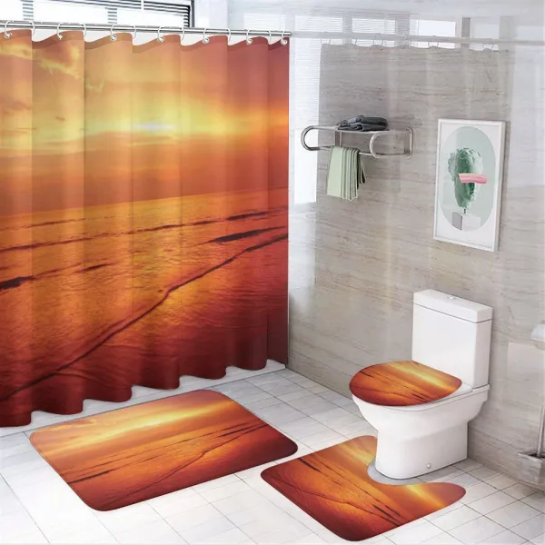Twilight Karon Beach on a shower curtain