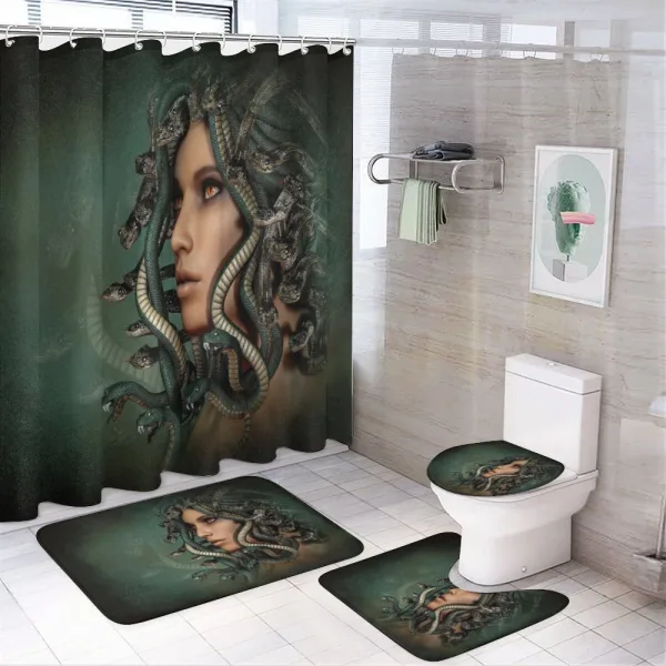 Woman Snakes on a shower curtain