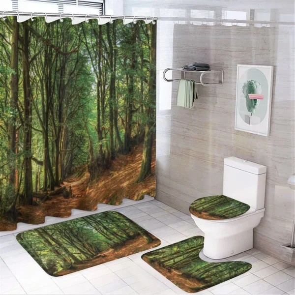 Woodland Pathway Scene on a shower curtain