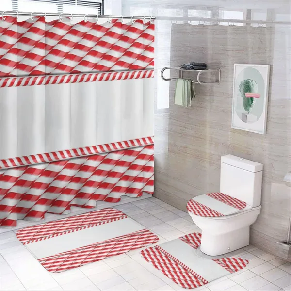 Abstract Xmas Border on a shower curtain