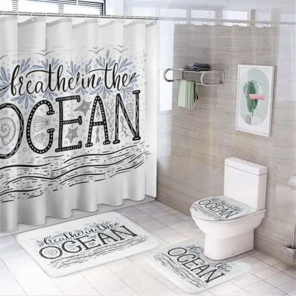 Breathe in the Ocean on a shower curtain