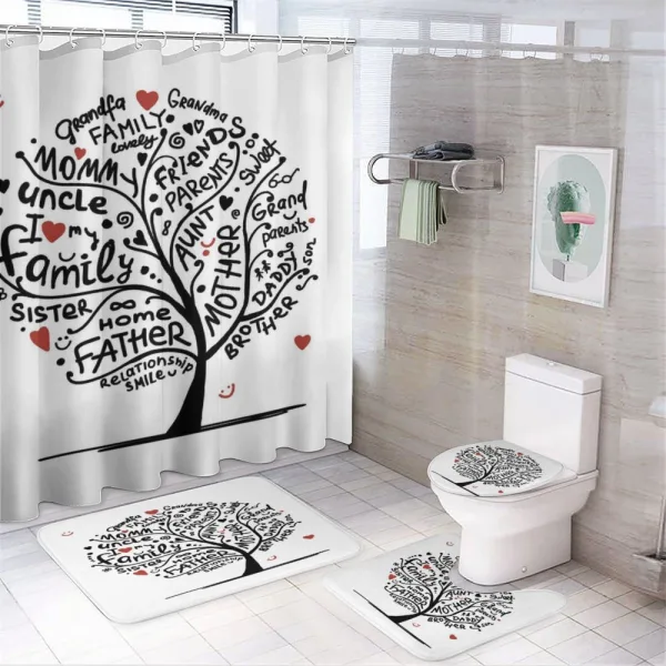 Calligraphic Doodling on a shower curtain