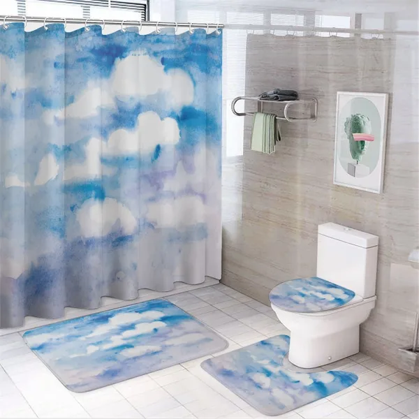 Cloudy Sky Hazy Serene on a shower curtain