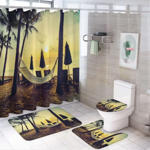 Coconut Exotic Palm Trees on a shower curtain