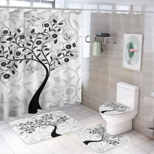 Curly Branches in Spring on a shower curtain