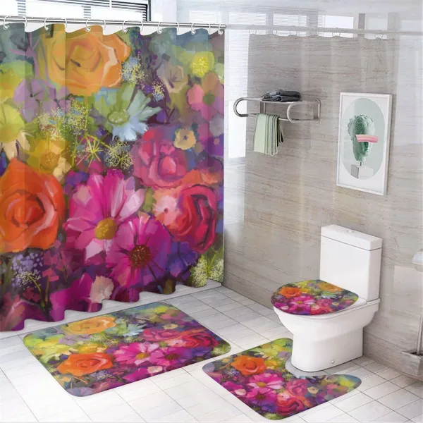 Daisies Peony Gerbera on a shower curtain