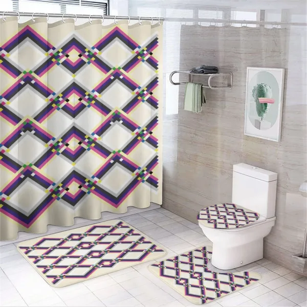 Diamond Linked on a shower curtain