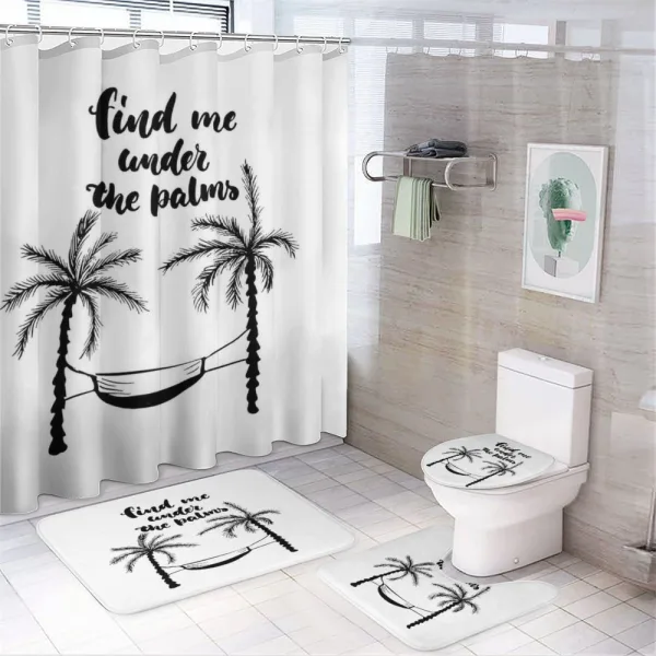 Find Me Under Palms on a shower curtain