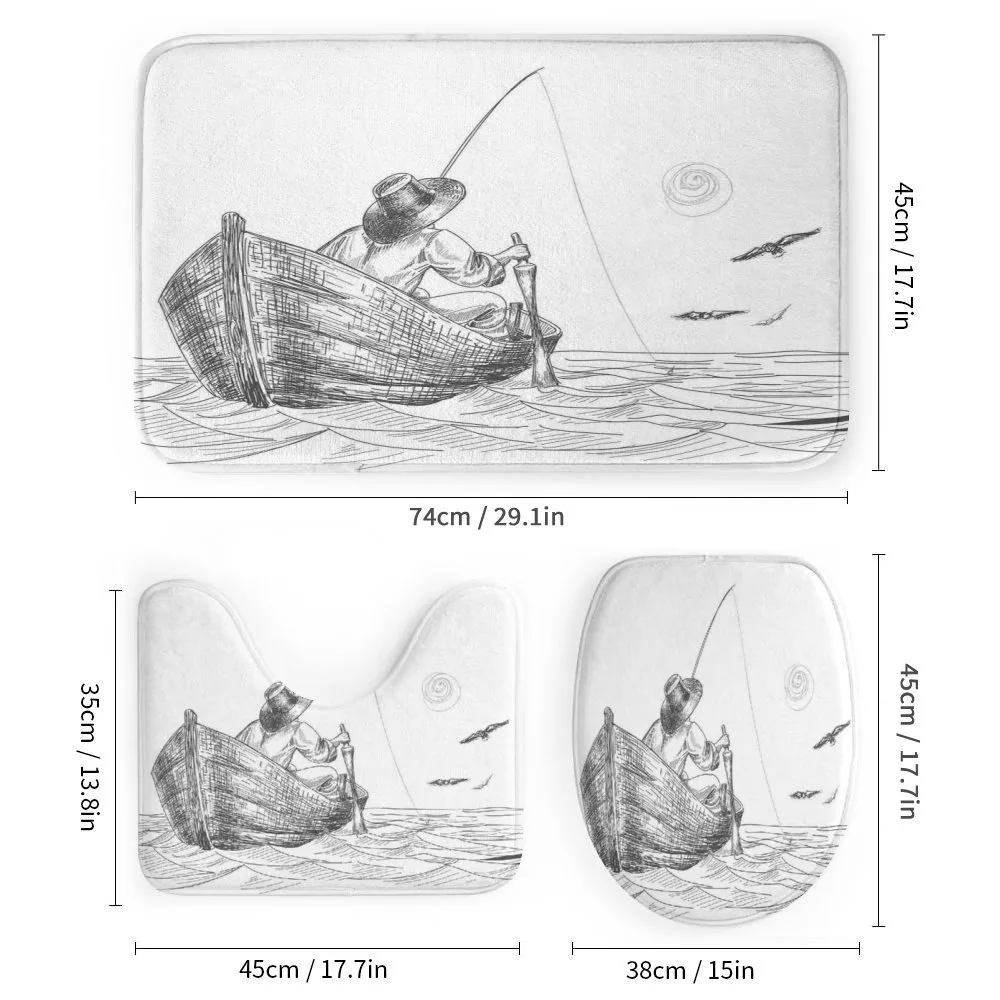 Fisherman on Boat Sketch — Detail 1