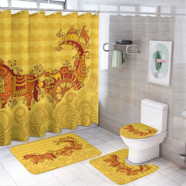 Folk Design on a shower curtain