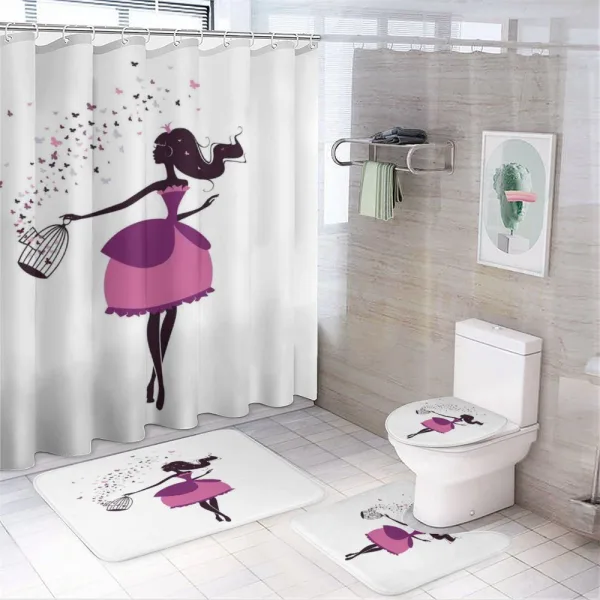 Girl Butterfly Cage on a shower curtain