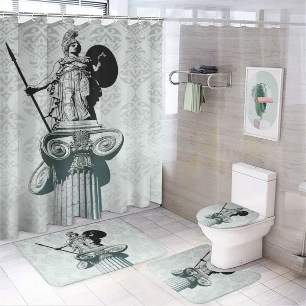 Greek Athena Baroque Damask on a shower curtain