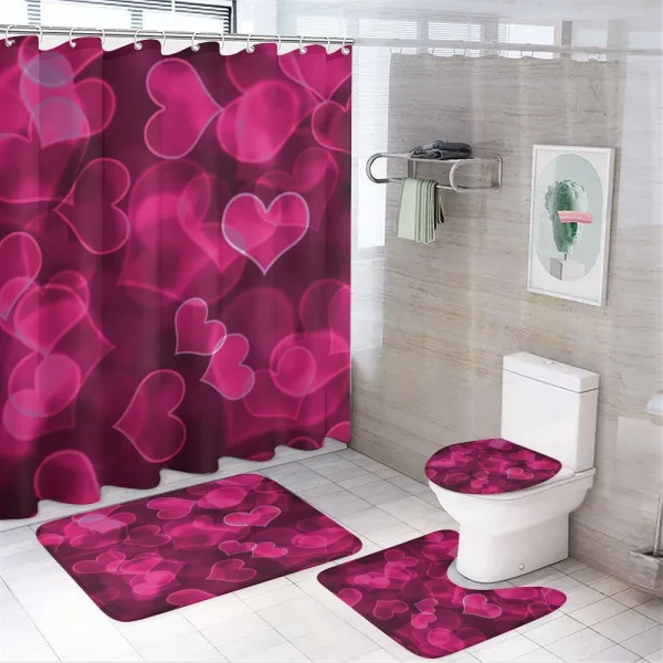 Hearts Blurry on a shower curtain