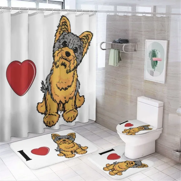 I Love Yorkshire Words on a shower curtain