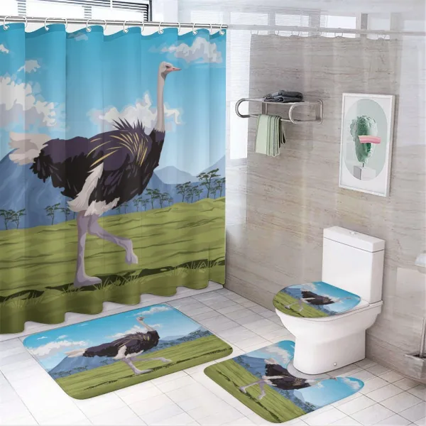 Landscape and Animal on a shower curtain