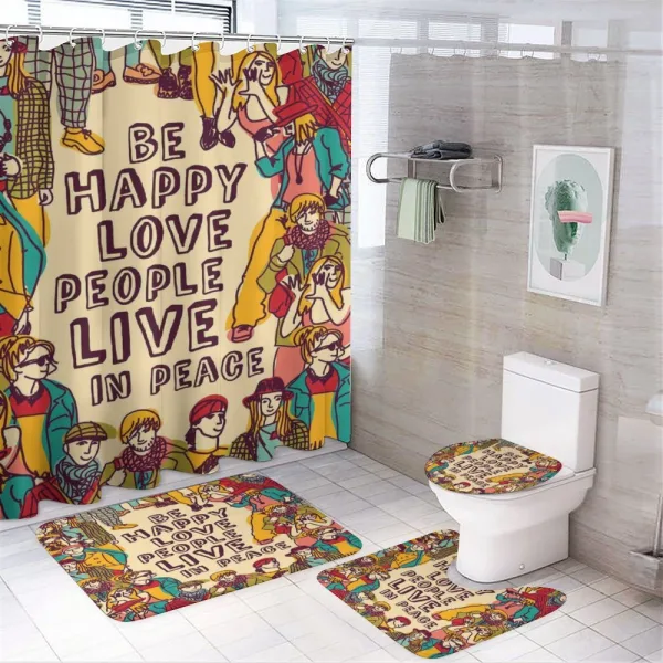 Love Peace Motivational on a shower curtain