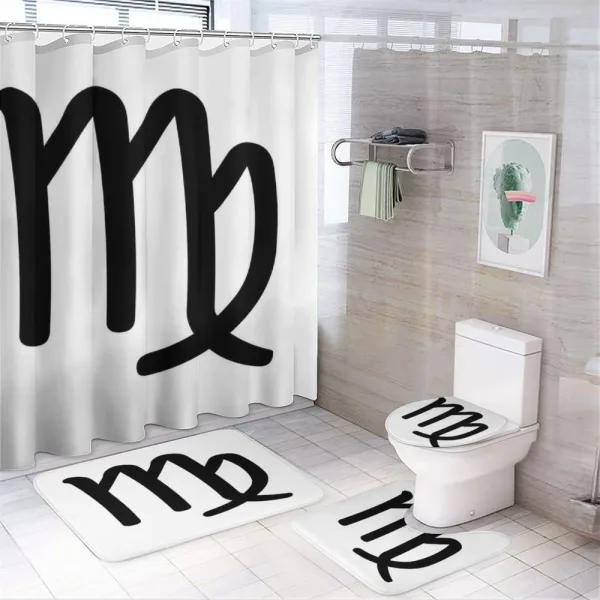 Monochrome Sign on a shower curtain