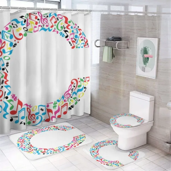 Music Inspired Capital on a shower curtain